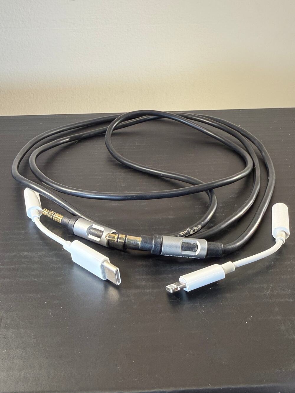 Double End 3.5mm Audio Cable w/ Lightning Adapter & USB-C Adapter